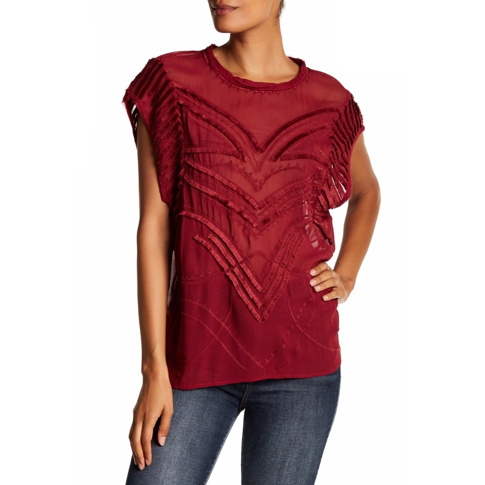 Iro Lana Sheer Embroidered Blouse
